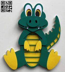 3D layered alligator E0018863 file cdr and dxf free vector download for laser cut