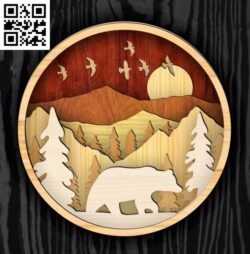 3D layered mountains E0018702 file cdr and dxf free vector download for laser cut