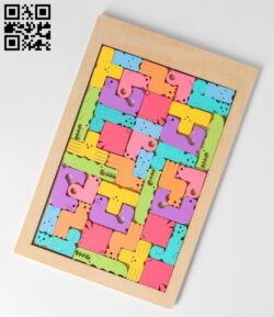 Animals tetris E0018844 file cdr and dxf free vector download for laser cut