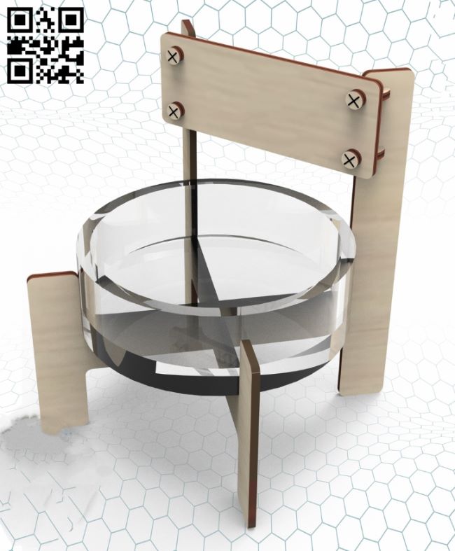 Ashtray stand E0018898 file cdr and dxf free vector download for laser cut