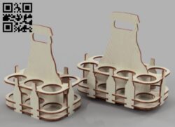 Beer holder E0018741 file cdr and dxf free vector download for laser cut