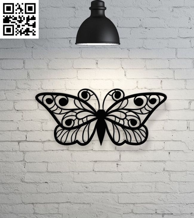 Butterfly E0018687 file cdr and dxf free vector download for laser cut plasma