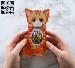 Cat Easter egg holder E0018811 file cdr and dxf free vector download for laser cut