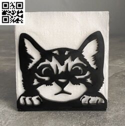 Cat napkin holder E0018721 file cdr and dxf free vector download for laser cut