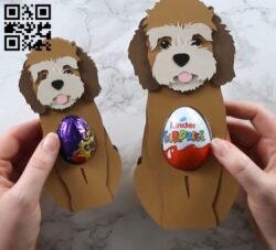 Dog Easter egg holder E0018810 file cdr and dxf free vector download for laser cut