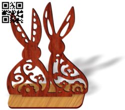 Easter Bunny E0018845 file cdr and dxf free vector download for laser cut