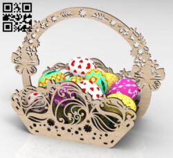 Easter basket E0018909 file cdr and dxf free vector download for laser cut