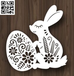 Easter bunny E0018786 file cdr and dxf free vector download for laser cut