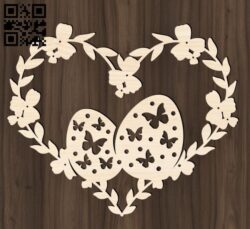 Easter egg heart E0018697 file cdr and dxf free vector download for laser cut