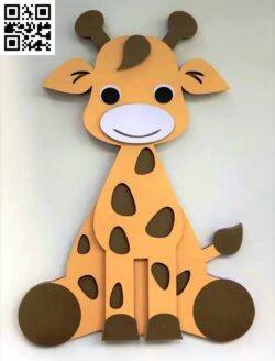 3D Layered Giraffe E0018901 file cdr and dxf free vector download for laser cut