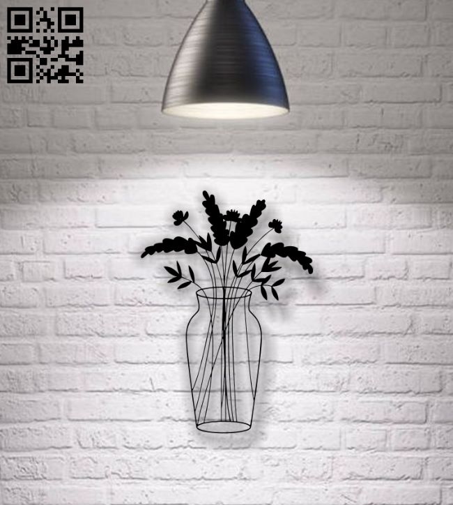 Flower vase E0018801 file cdr and dxf free vector download for laser cut plasma