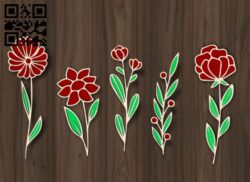 Flowers E0018906 file cdr and dxf free vector download for laser cut