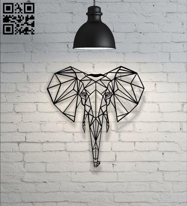 Geometric elephant E0018793 file cdr and dxf free vector download for laser cut plasma