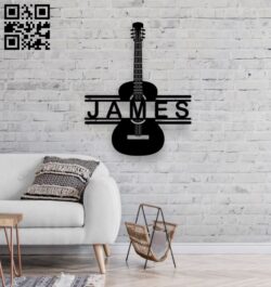 Guitar wall decor E0018869 file cdr and dxf free vector download for laser cut plasma