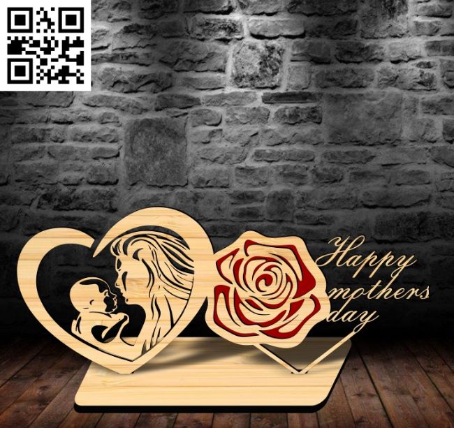 Happy Mother Day E0018674 file cdr and dxf free vector download for laser cut