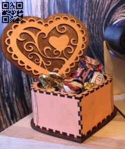 Heart box E0018806 file cdr and dxf free vector download for laser cut