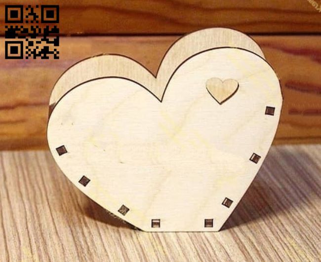 Heart box E0018911 file cdr and dxf free vector download for laser cut
