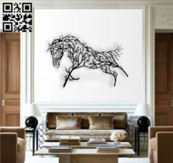 Horse with tree E0018733 file cdr and dxf free vector download for laser cut plasma
