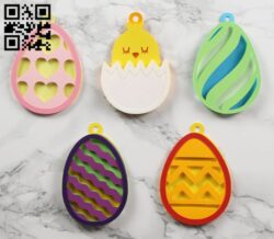 Layered Easter Egg E0018812 file cdr and dxf free vector download for laser cut