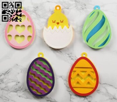 Layered Easter Egg E0018812 file cdr and dxf free vector download for laser cut