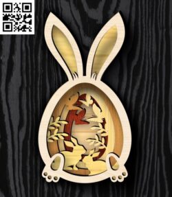 Layered easter bunny egg E0018873 file cdr and dxf free vector download for laser cut