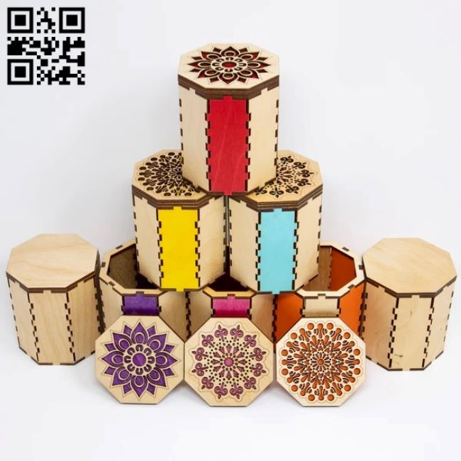 Mandala box E0018850 file cdr and dxf free vector download for laser cut