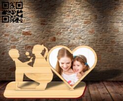 Mother’s day photo frame E0018725 file cdr and dxf free vector download for laser cut