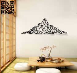 Mountain E0018797 file cdr and dxf free vector download for laser cut plasma