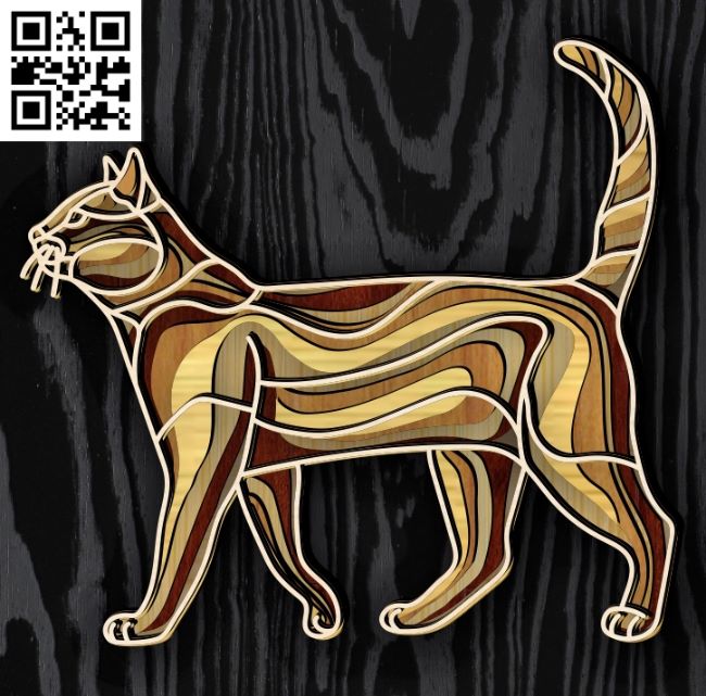 Multilayer Cat E0018833 file cdr and dxf free vector download for laser cut