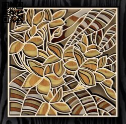 Multilayer Hawaiian flower E0018834 file cdr and dxf free vector download for laser cut