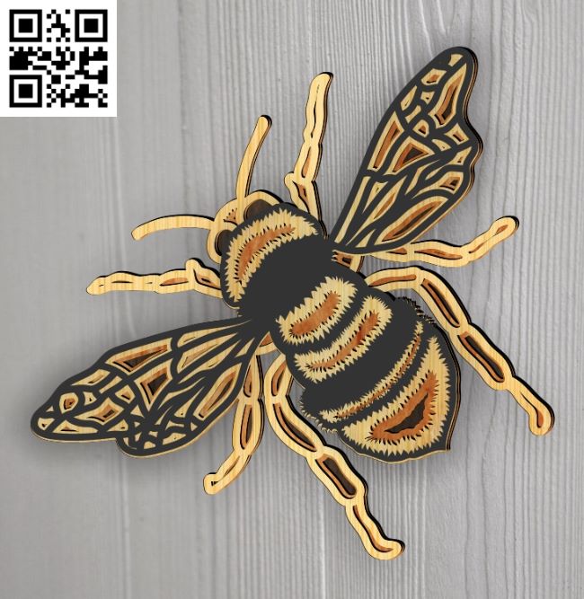 Multilayer bee E0018855 file cdr and dxf free vector download for laser cut