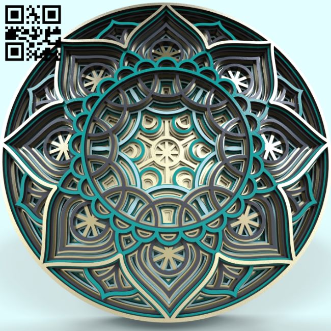 Multilayer mandala E0018882 file cdr and dxf free vector download for laser cut