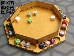 Octagonal Dice Tray E0018937 file cdr and dxf free vector download for Laser cut