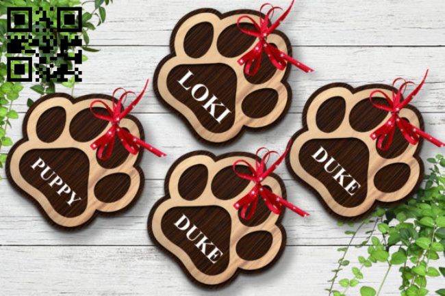 Pet Tags E0018886 file cdr and dxf free vector download for laser cut