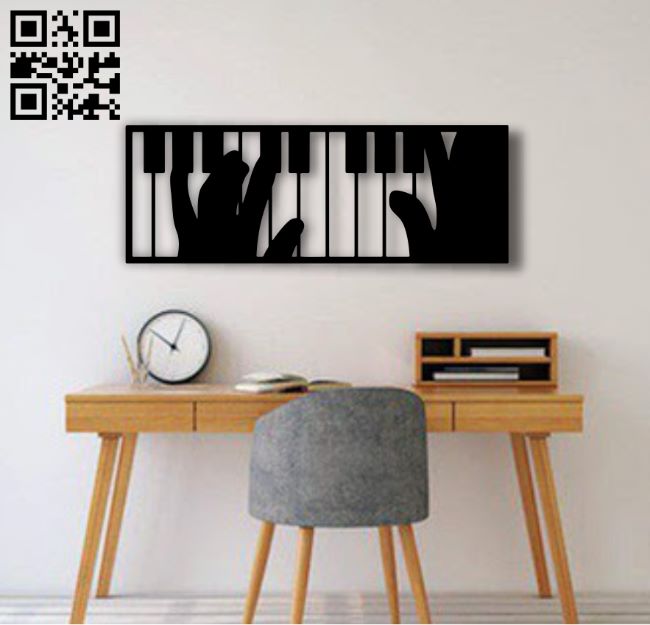 Piano wall decor E0018775 file cdr and dxf free vector download for laser cut plasma