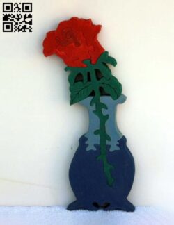 Rose vase E0018930 free vector download for cnc cut