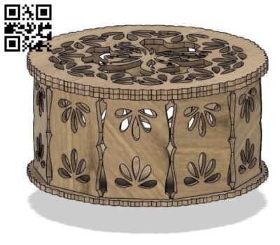 Round box E0018724 file cdr and dxf free vector download for laser cut
