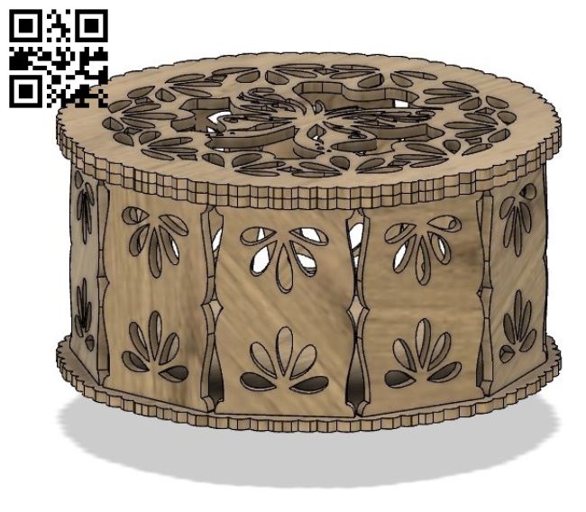 Round box E0018724 file cdr and dxf free vector download for laser cut