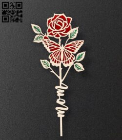 Rose for mom E0018689 file cdr and dxf free vector download for laser cut