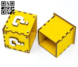 Super Mario question mark box E0018853 file cdr and dxf free vector download for laser cut
