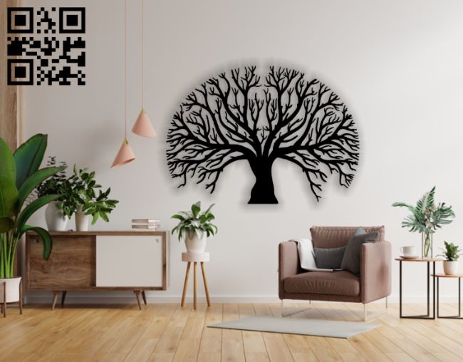 Tree E0018748 file cdr and dxf free vector download for laser cut plasma