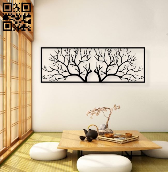 Tree wall decor E0018734 file cdr and dxf free vector download for laser cut plasma