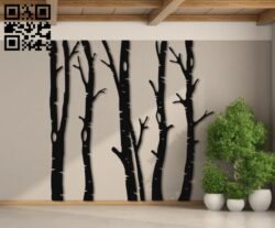 Tree wall decor E0018746 file cdr and dxf free vector download for laser cut plasma