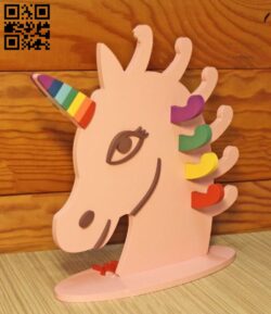 Unicorn rubber band holder E0018910 file cdr and dxf free vector download for laser cut