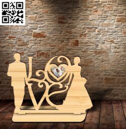 Wedding photo frame E0018703 file cdr and dxf free vector download for laser cut
