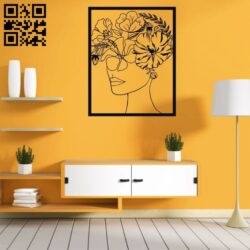 Woman with flower E0018804 file cdr and dxf free vector download for laser cut plasma