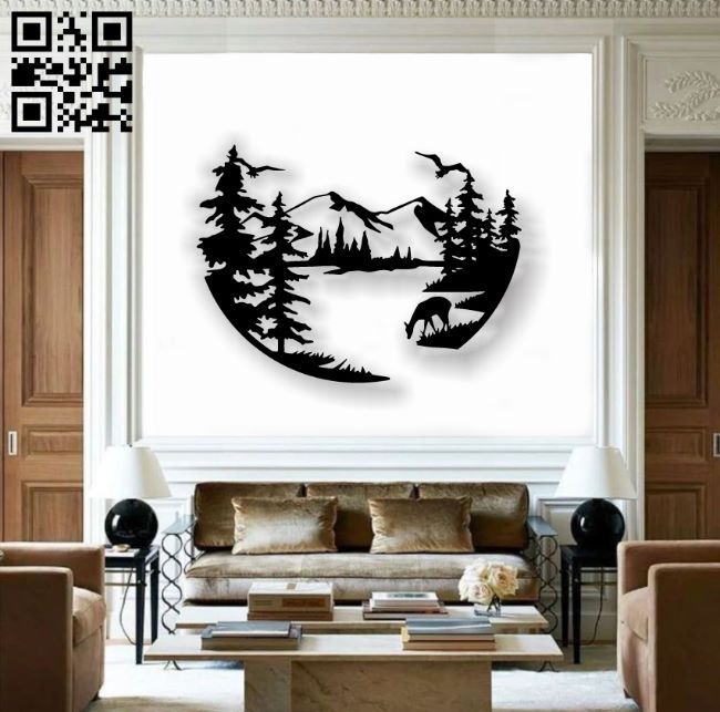 A river in the wood E0018961 file cdr and dxf free vector download for Laser cut plasma