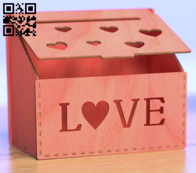 Box valentine's day E0019133 file cdr and dxf free vector download for laser cut