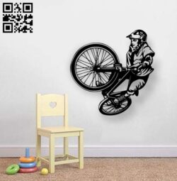 Boy on bicycle E0018942 file cdr and dxf free vector download for Laser cut plasma