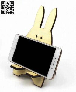 Bunny phone stand E0018949 file cdr and dxf free vector download for Laser cut